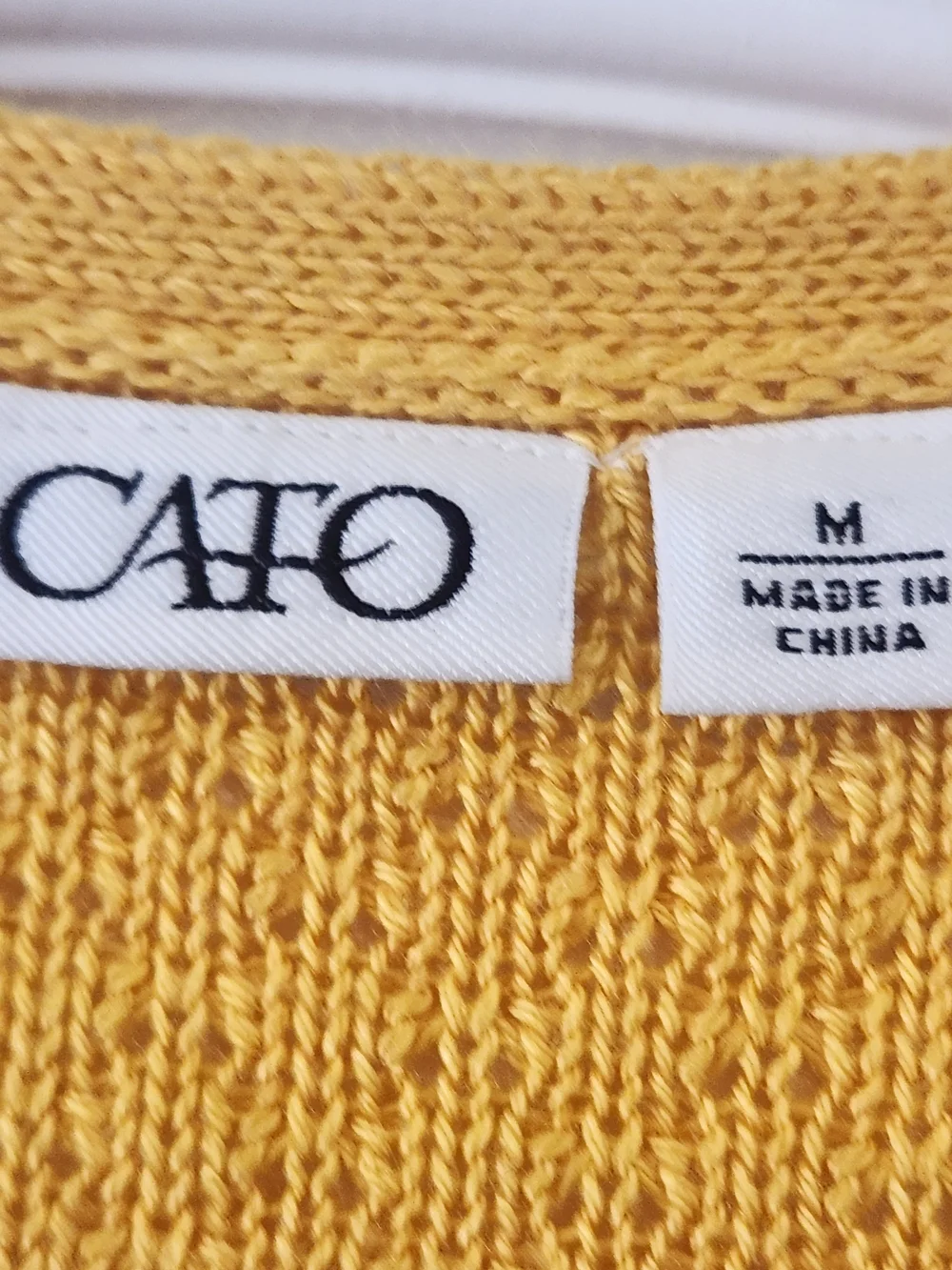 Cato Long Open Knit Cardigan - Mustard Yellow M Euc
